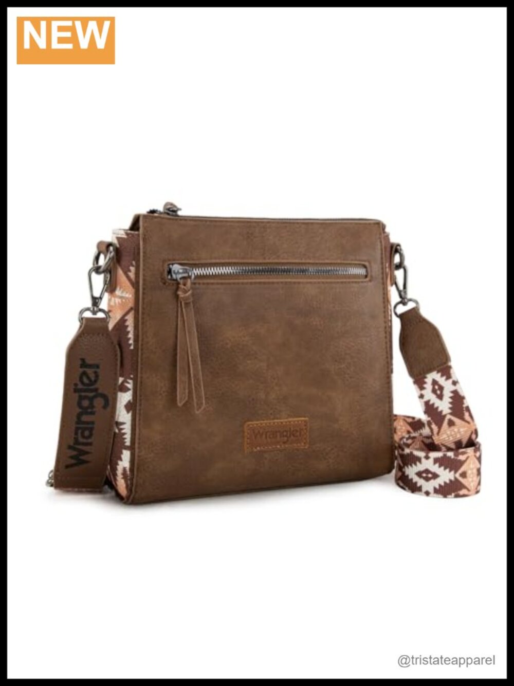 PU Leather Crossbody Bag Aztec Patchwork Adjustable Strap Satchel